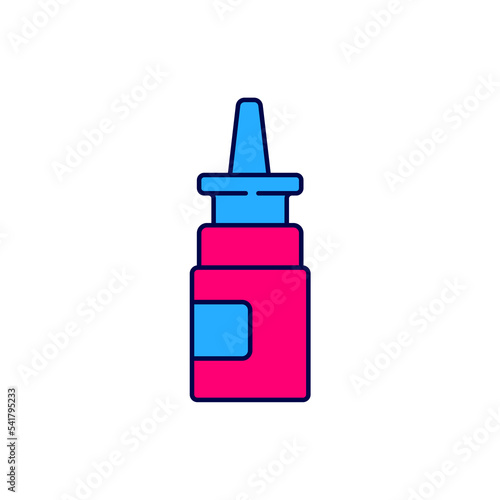 Filled outline Bottle nasal spray icon isolated on white background. Vector