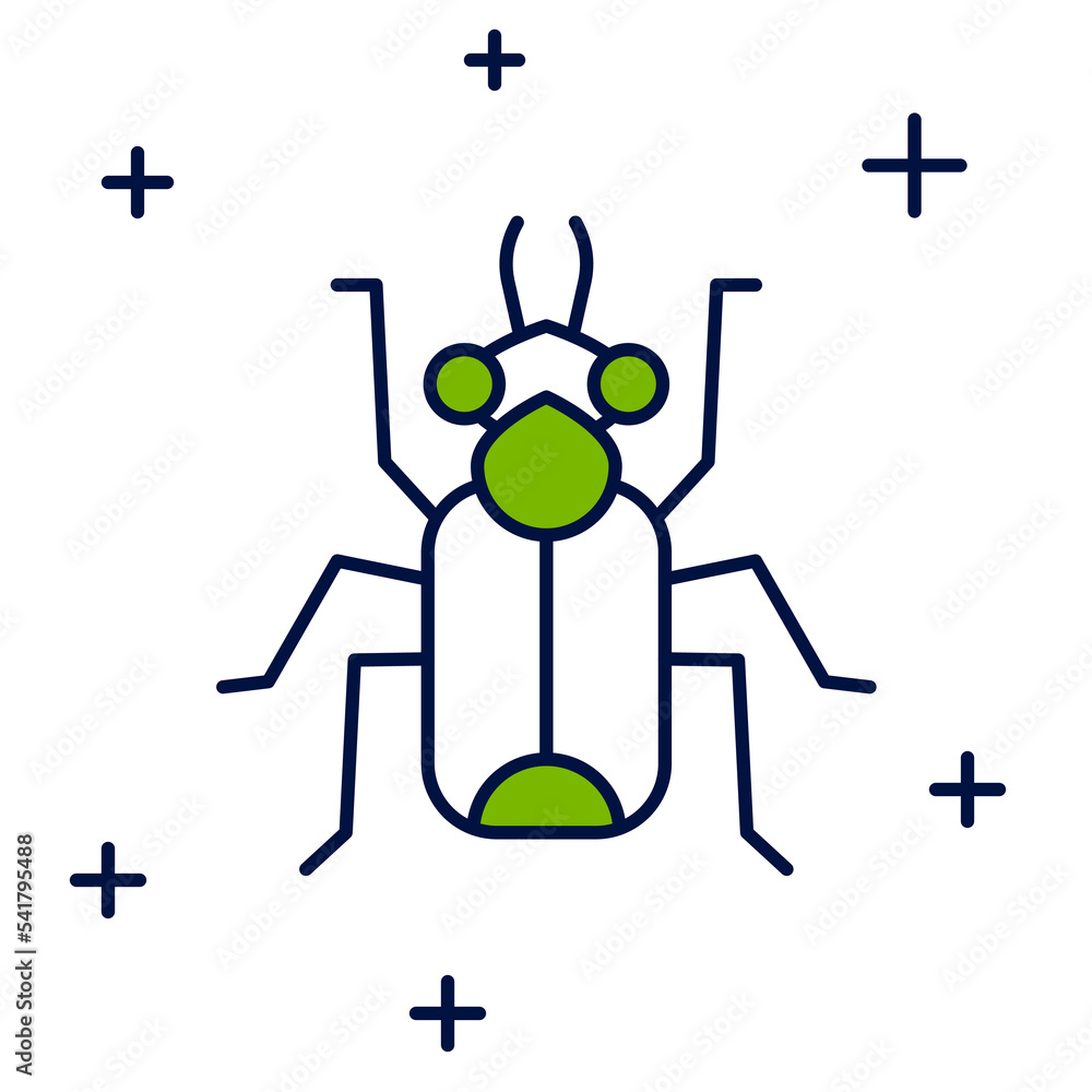 Filled outline Beetle bug icon isolated on white background. Vector Filled outline Beetle bug icon isolated on white background. Vector