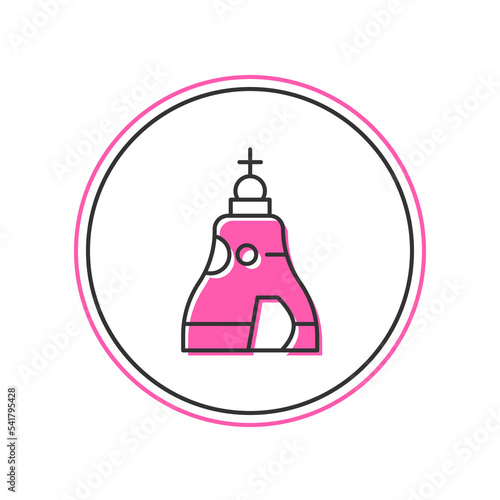 Filled outline The Tsar bell in Moscow monument icon isolated on white background. Vector