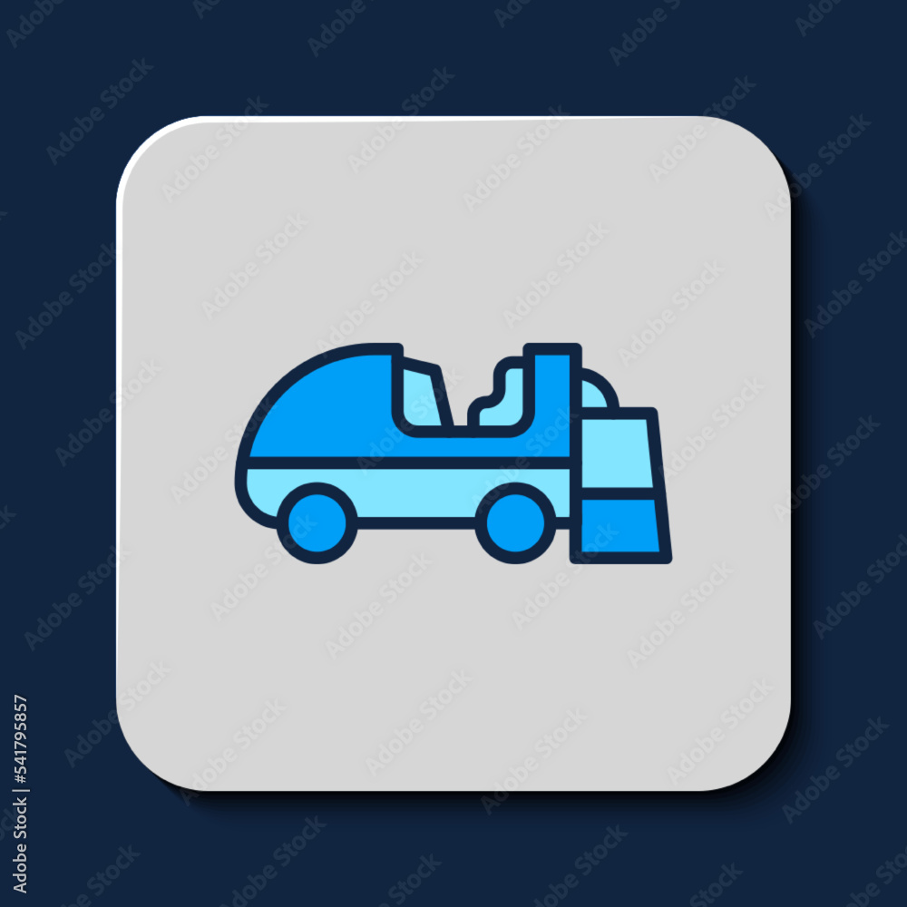 Filled outline Ice resurfacer icon isolated on blue background. Ice resurfacing machine on rink. Cleaner for ice rink and stadium. Vector Filled outline Ice resurfacer icon isolated on blue background. Ice resurfacing machine on rink. Cleaner for ice rink and stadium. Vector