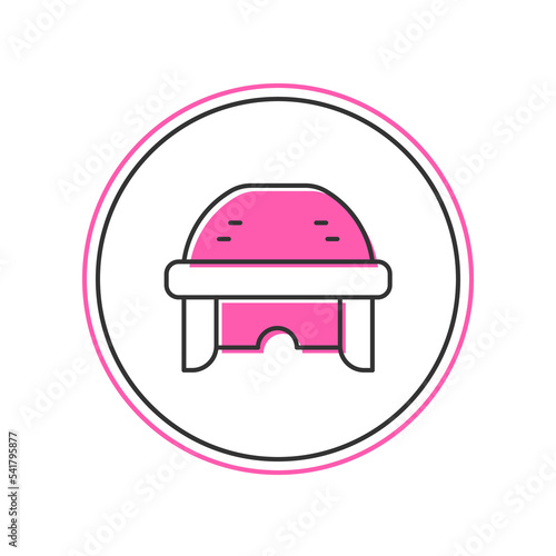 Canvas Print Filled outline Hockey helmet icon isolated on white background