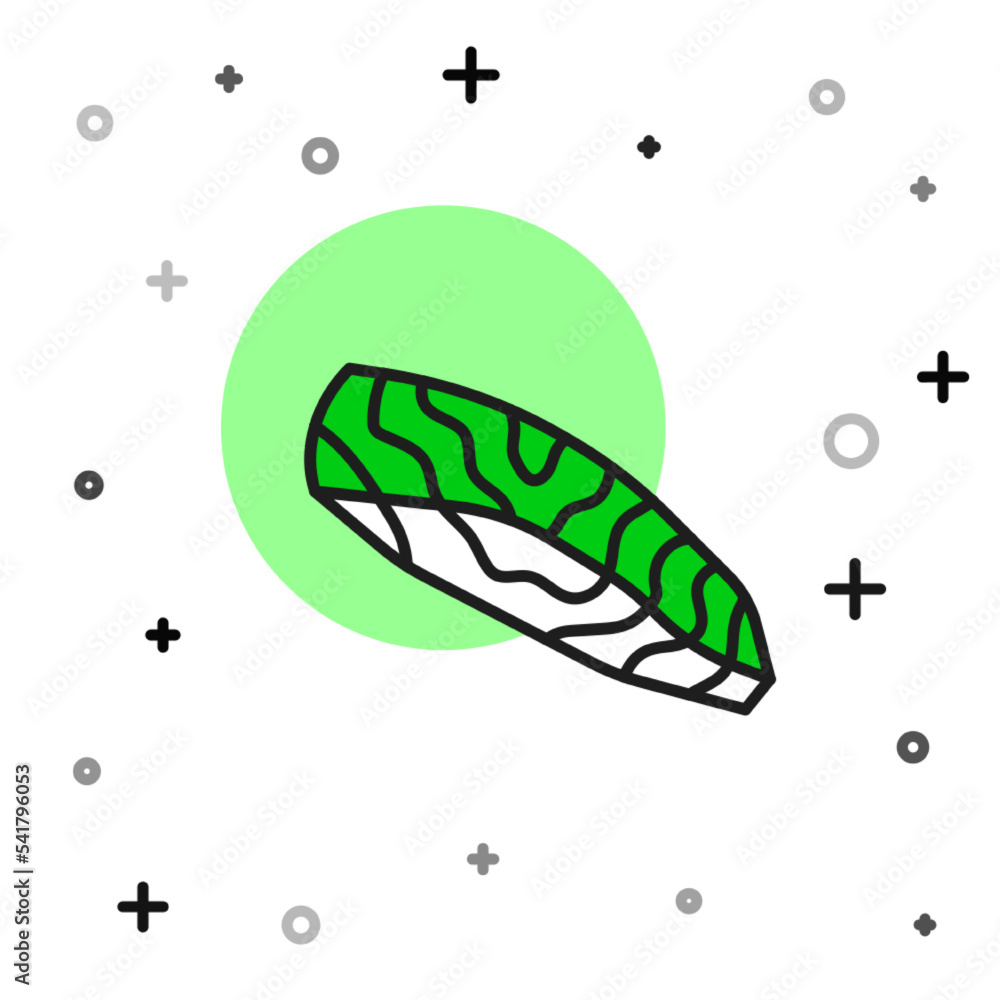 Fototapeta premium Filled outline Fish steak icon isolated on white background. Vector