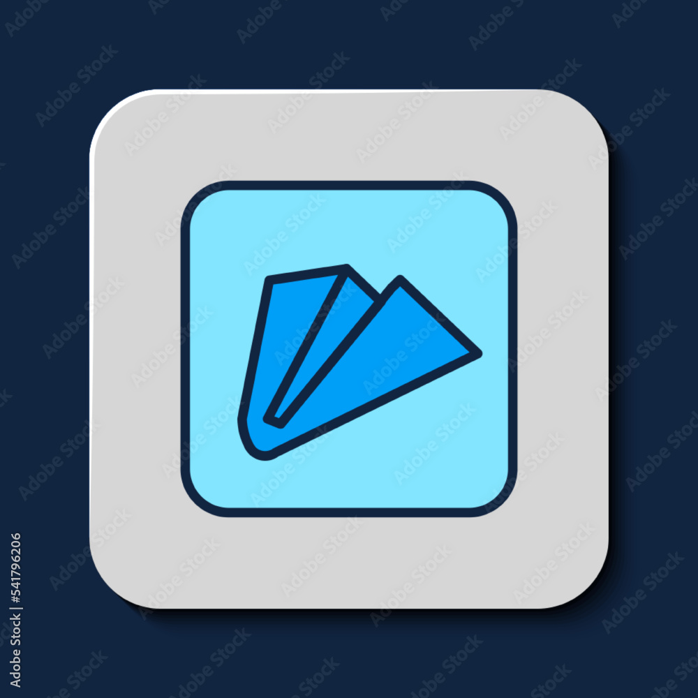 Filled outline Paper airplane icon isolated on blue background. Vector Filled outline Paper airplane icon isolated on blue background. Vector