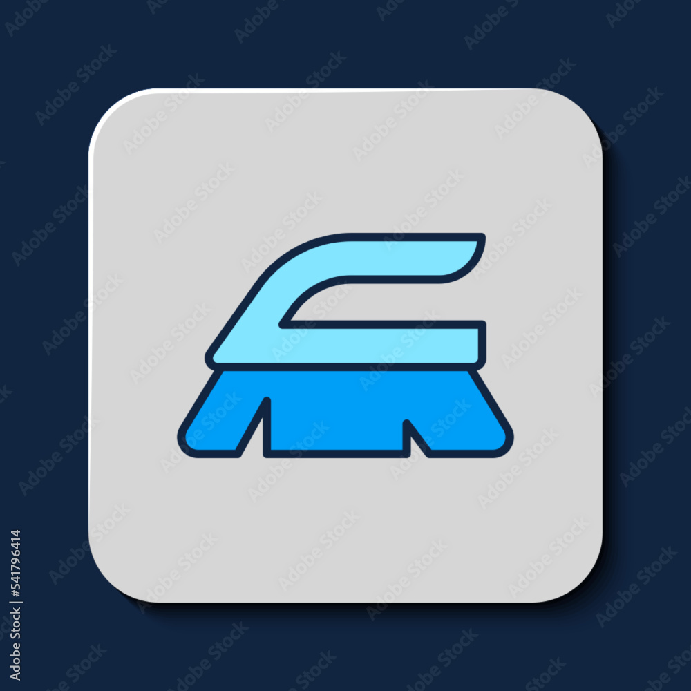 Filled outline Brush for cleaning icon isolated on blue background. Cleaning service concept. Vector Filled outline Brush for cleaning icon isolated on blue background. Cleaning service concept. Vector