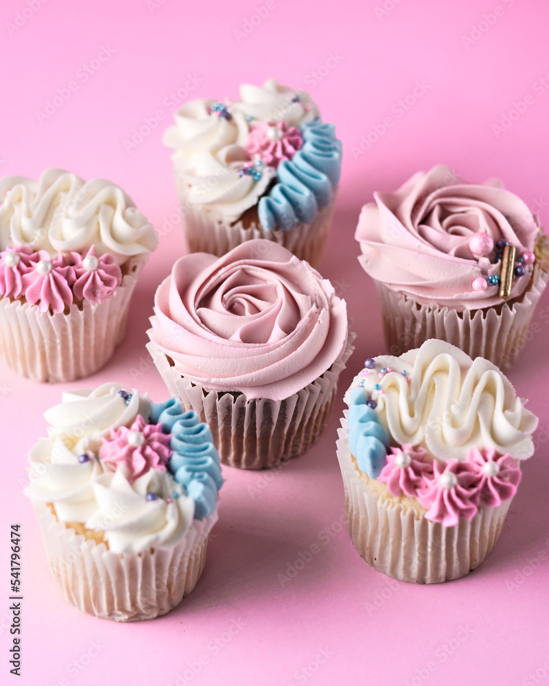 Pastel color cupcakes
