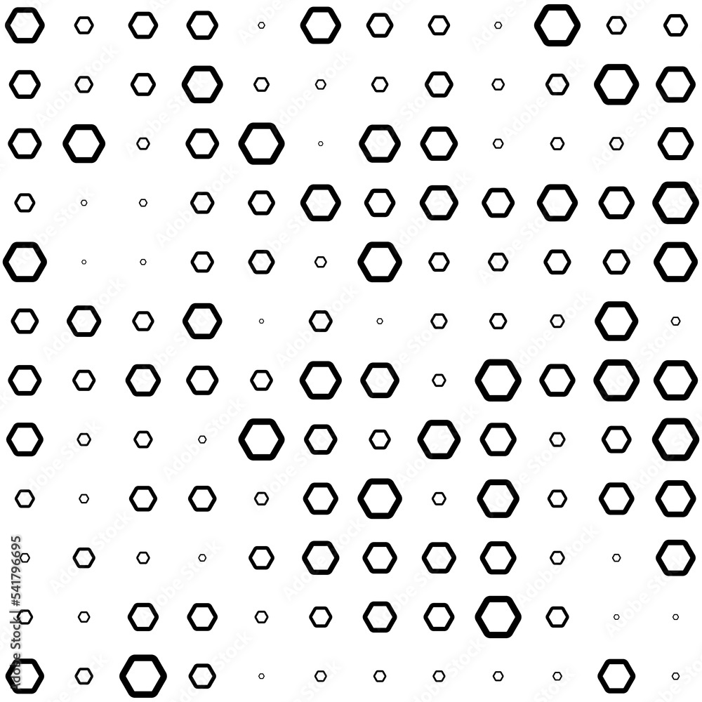 Hexagons, halftone random pattern background. Vector illustration.