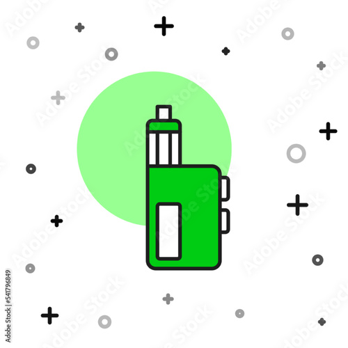 Filled outline Vape mod device icon isolated on white background. Vape smoking tool. Vaporizer Device. Vector