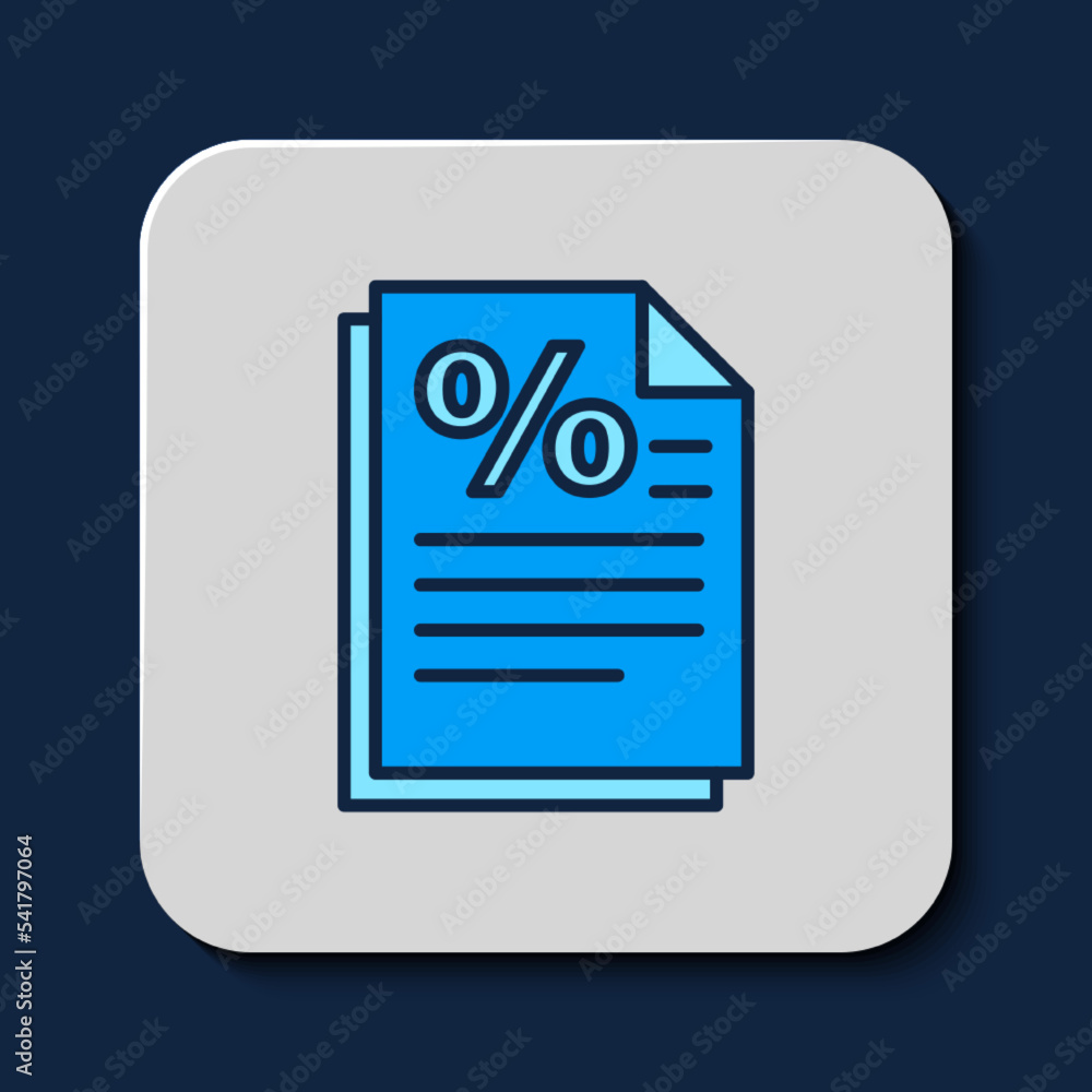 Filled outline Finance document icon isolated on blue background. Paper bank document for invoice or bill concept. Vector Filled outline Finance document icon isolated on blue background. Paper bank document for invoice or bill concept. Vector