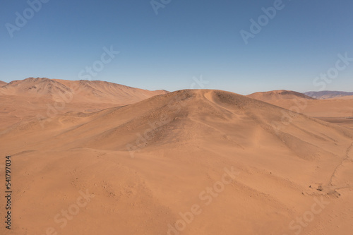 Aerial view of mountains and hills in the arid desert of Atacama  near the city of Copiap    Chile