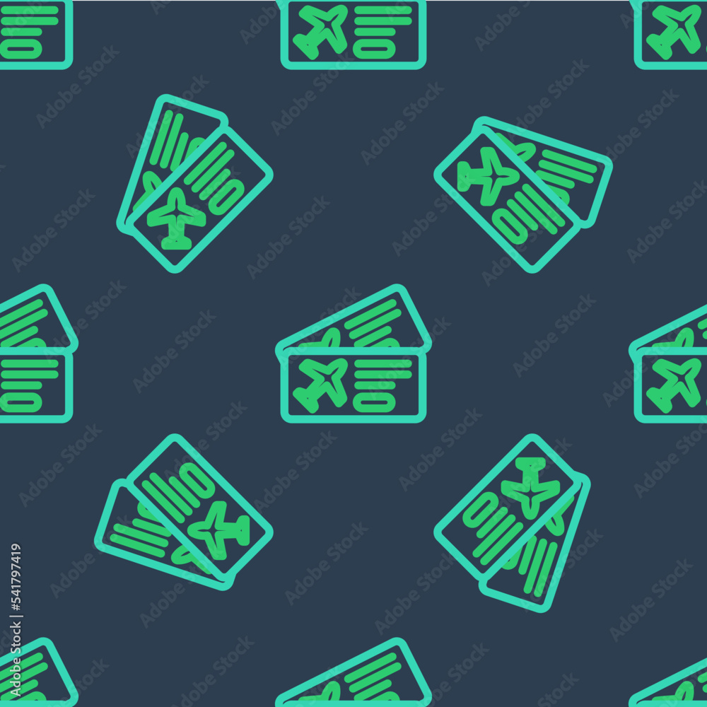 Line Airline ticket icon isolated seamless pattern on blue background. Plane ticket. Vector Line Airline ticket icon isolated seamless pattern on blue background. Plane ticket. Vector