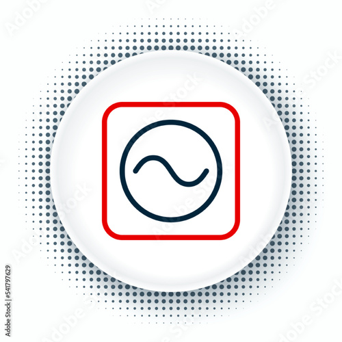 Line AC voltage source symbol icon isolated on white background. Alternating current symbol. Colorful outline concept. Vector