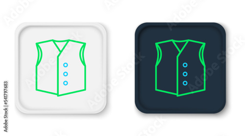 Line Waistcoat icon isolated on white background. Classic vest. Formal wear for men. Colorful outline concept. Vector