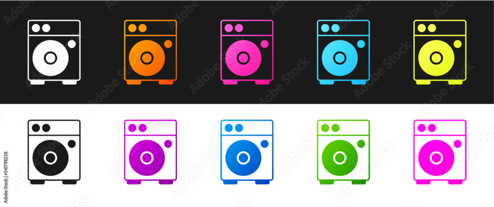 Set Guitar amplifier icon isolated on black and white background. Musical instrument. Vector Set Guitar amplifier icon isolated on black and white background. Musical instrument. Vector
