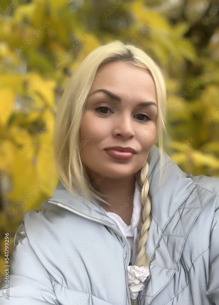 mobile photo of a beautiful blonde taking a selfie autumn mobile photo of a beautiful blonde taking a selfie autumn