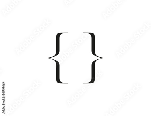 Code, curly braces, curly brackets icon. Vector illustration.