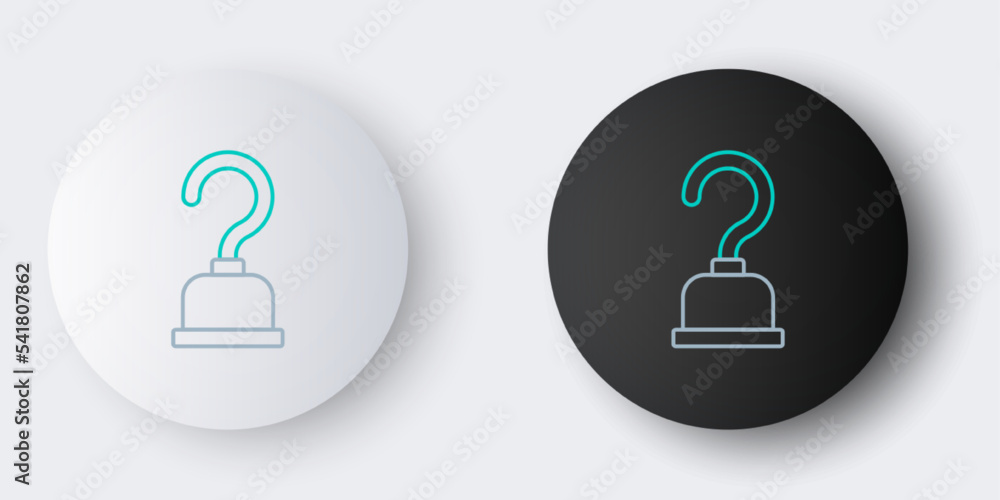 Line Pirate hook icon isolated on grey background. Colorful outline concept. Vector Line Pirate hook icon isolated on grey background. Colorful outline concept. Vector