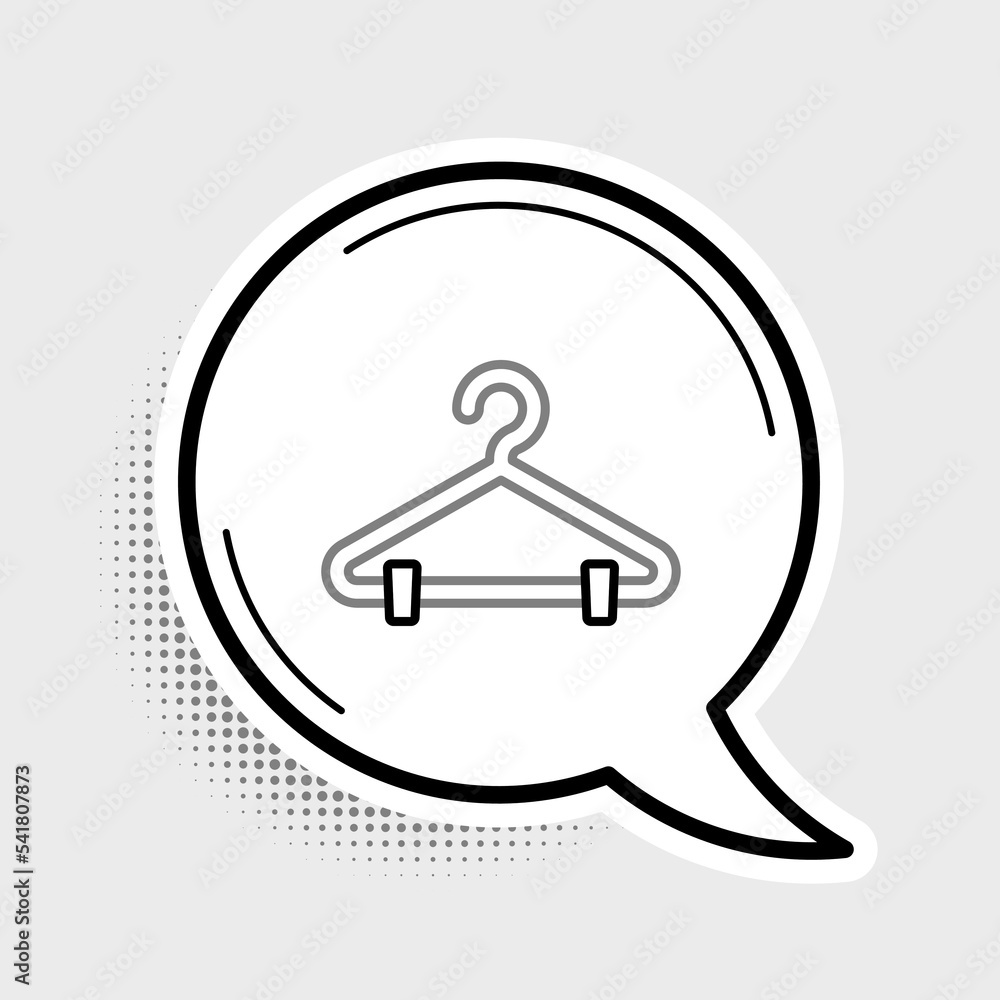 Line Hanger wardrobe icon isolated on grey background. Cloakroom icon. Clothes service symbol. Laundry hanger sign. Colorful outline concept. Vector Line Hanger wardrobe icon isolated on grey background. Cloakroom icon. Clothes service symbol. Laundry hanger sign. Colorful outline concept. Vector
