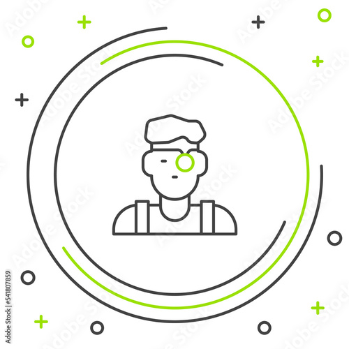 Line Jeweler man icon isolated on white background. Colorful outline concept. Vector