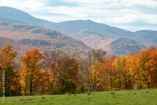 Autumn landscape, Stowe, Vermont, USA
