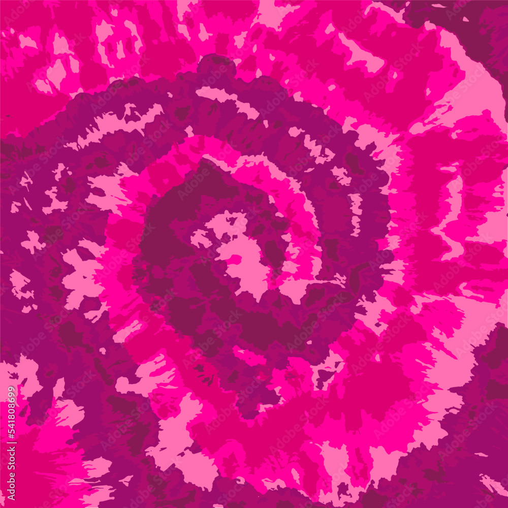 Tie Dye Twist Vector. Hypnotic Spiral. Hot Pink Ink Fashion. Psychedelic Shibori Textile. Magenta Painting. Watercolor Brush Fabric. Purple Bohemian Swirl.