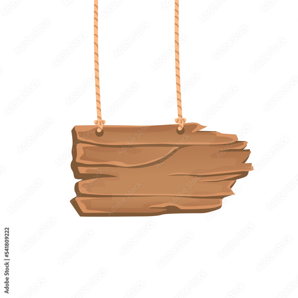 Wooden banner in cartoon style Wooden banner in cartoon style