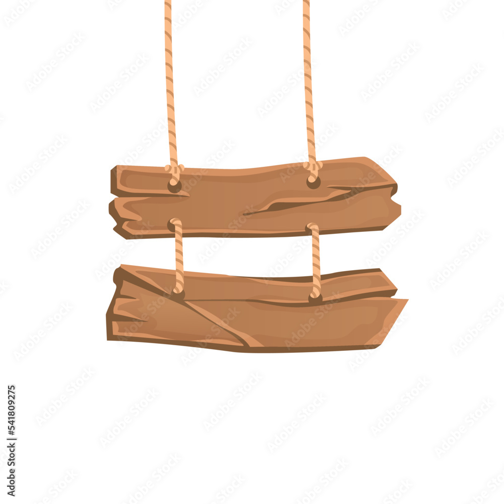 Wooden banner in cartoon style Wooden banner in cartoon style