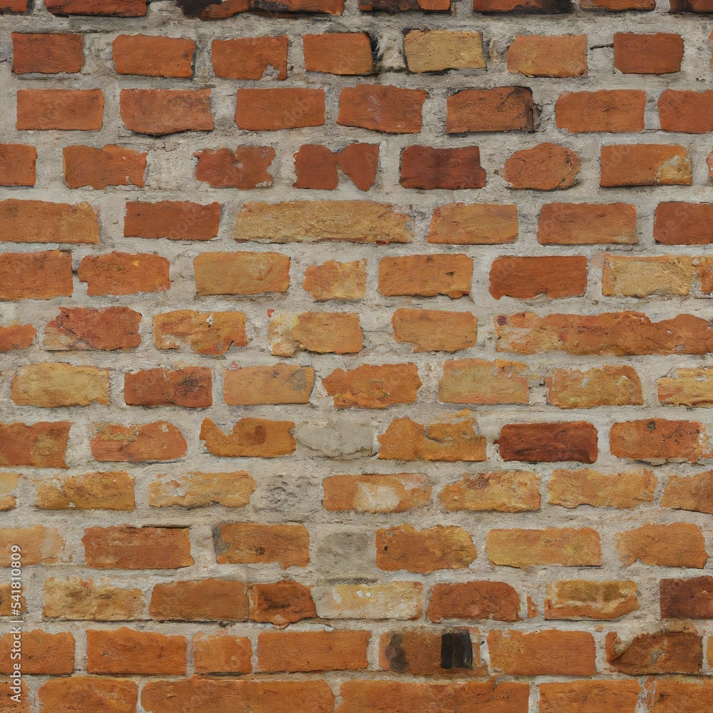 Naklejka premium Old rough bare brick wall texture with red bricks