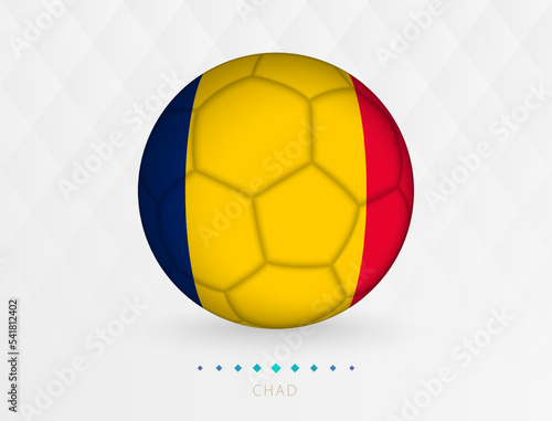 Football ball with Chad flag pattern, soccer ball with flag of Chad national team.