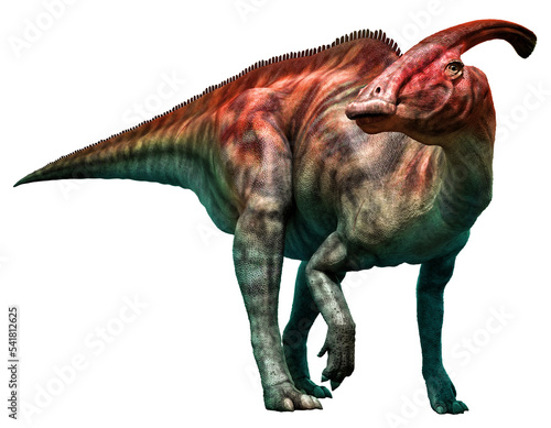Parasaurolophus walkeri standing 3D illustration	 photo