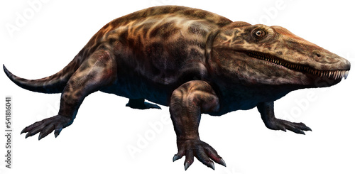 Eryops from the Permian era 3D illustration	 photo