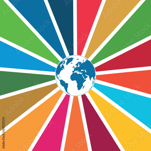 Vector illustration in SDG colors, Agenda 2030. EPS 10, isolated and editable, without clipping mask