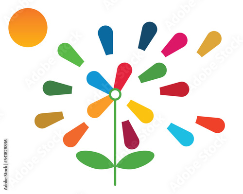 Vector illustration in SDGs colors, Agenda 2030. Editable EPS 10