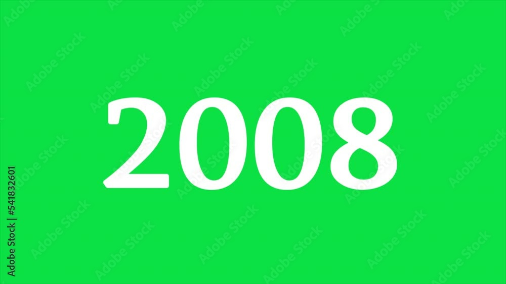 From 2000 to 2023 numbers count new years on green screen From 2000 to 2023 numbers count new years on green screen