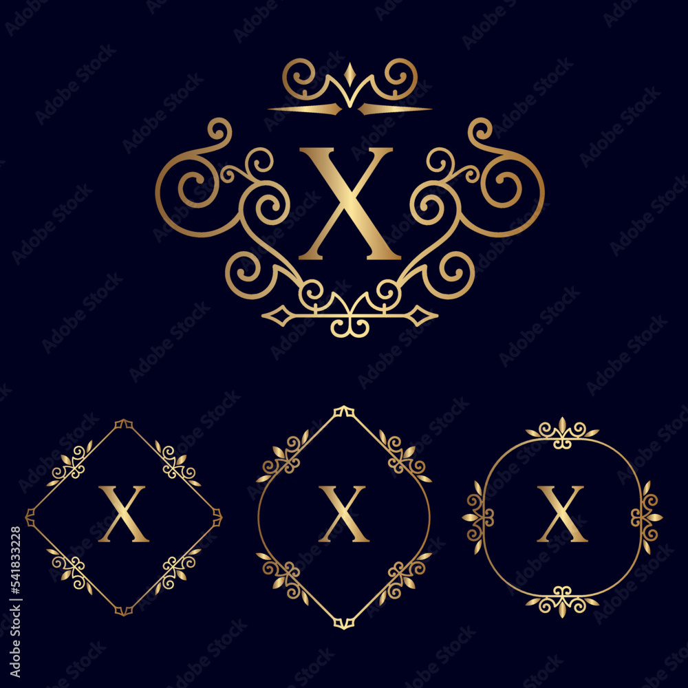 GOLD ROYAL BEAUTY LOGO X Stock Vector | Adobe Stock