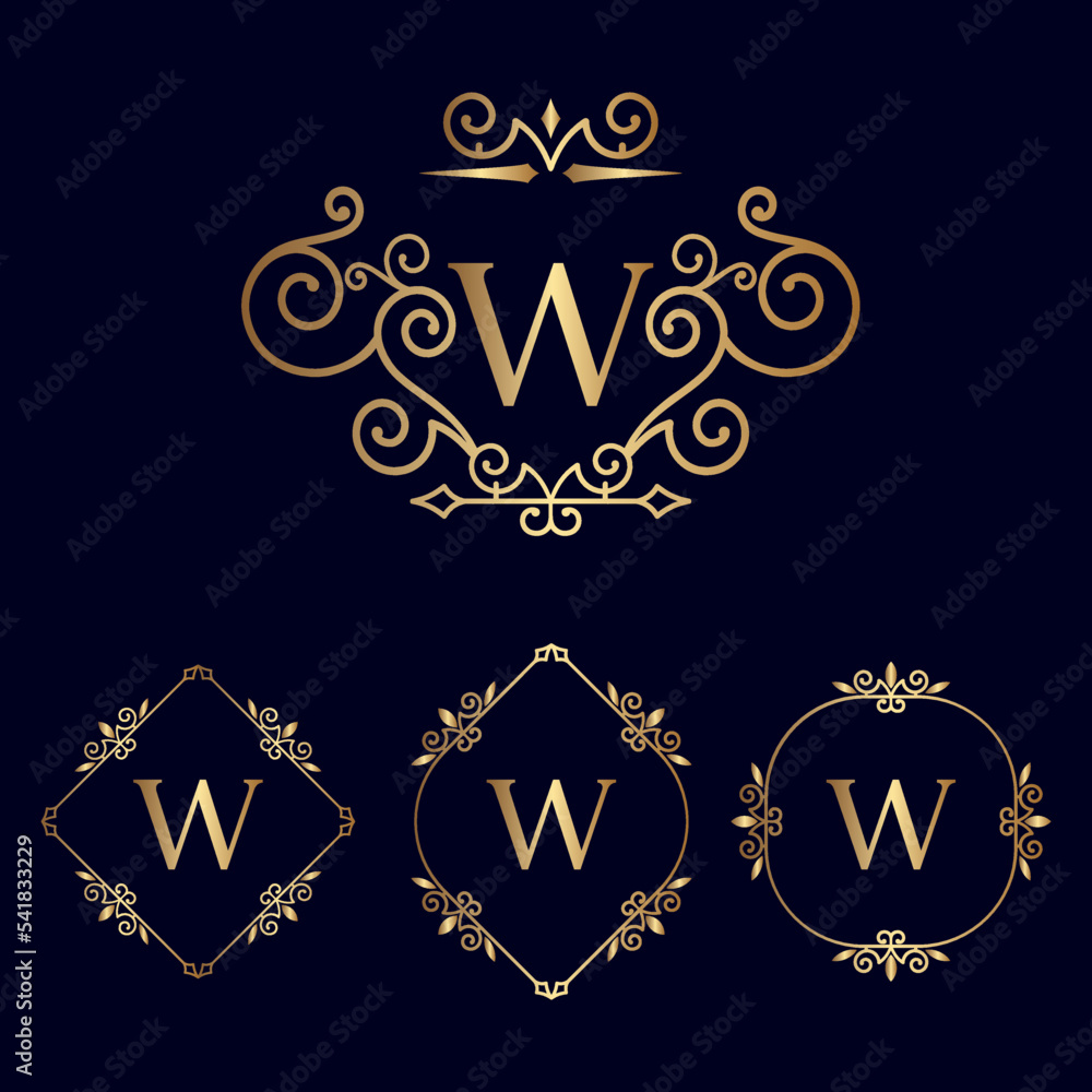 Fototapeta premium GOLD ROYAL BEAUTY LOGO W