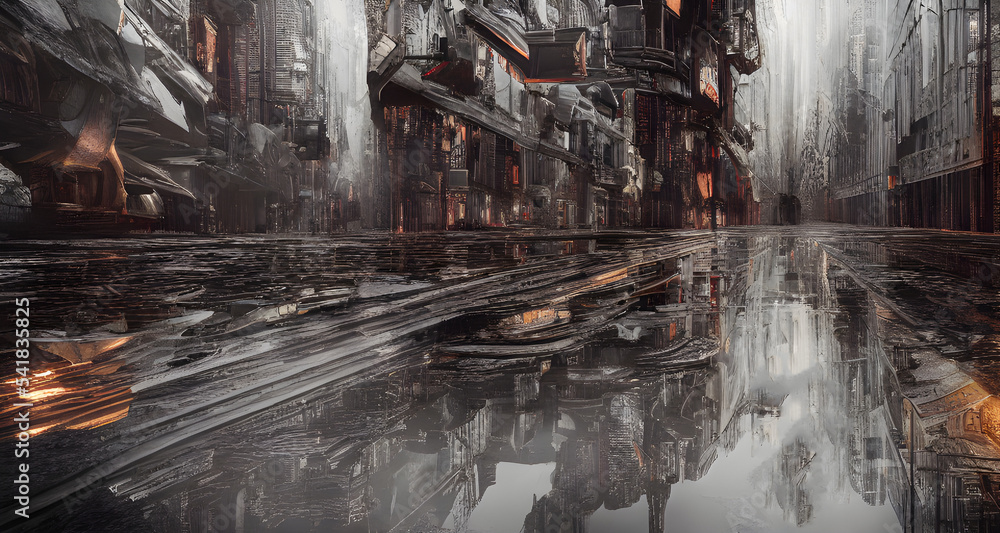 Illustration post-Apocalyptic Cityscape