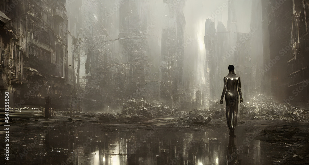 Illustration post-Apocalyptic Cityscape