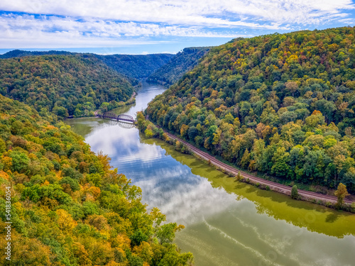 New River in the New River Gorge National Park and Preserve from Hawks Nest State Park in West Virginia USA photo