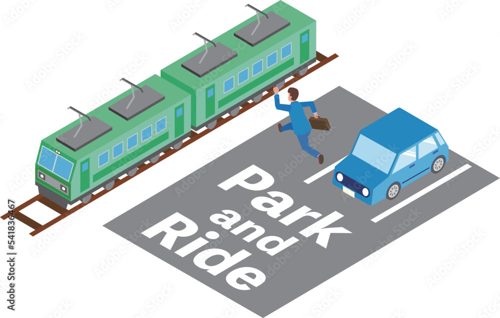 パークアンドライドのイメージイラスト Stock Vector Adobe Stock