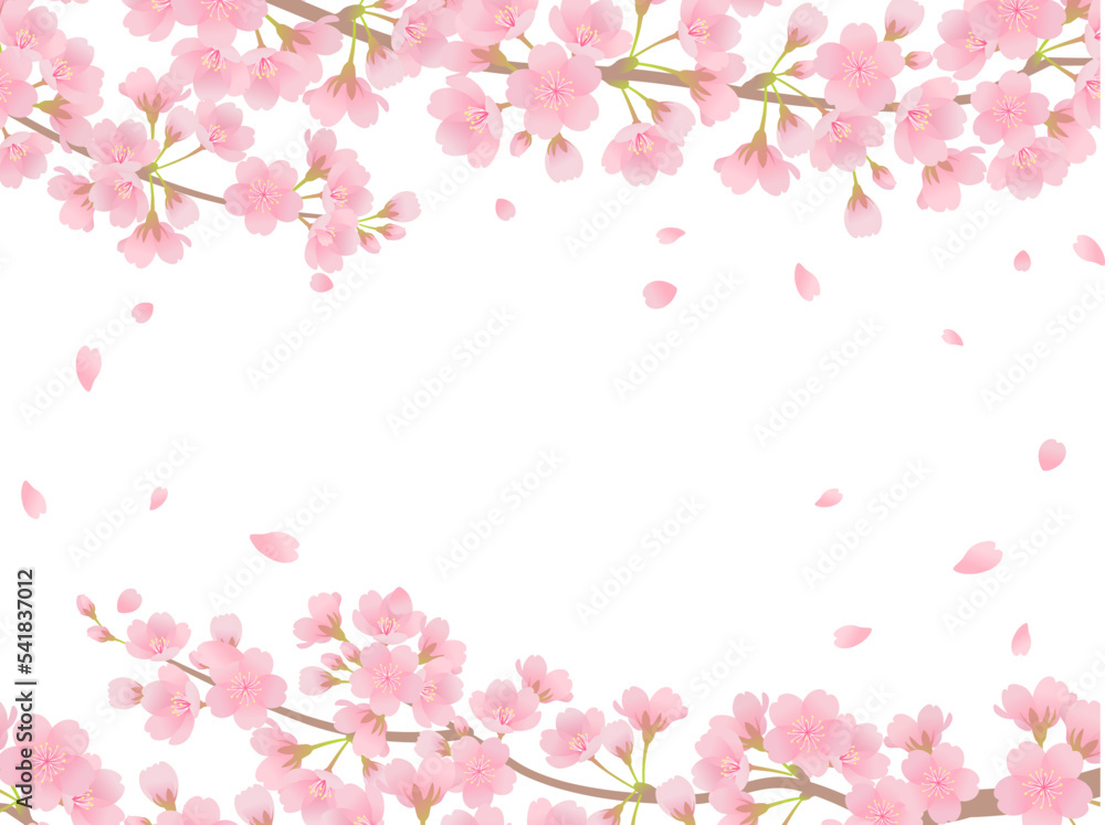 満開の桜_フレーム_ベクターイラスト 満開の桜_フレーム_ベクターイラスト