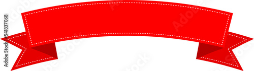 Red ribbon in png. Banner label illustration. Ribbon label on transparent background. Red banner in png photo