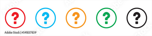 Question mark icon with colors style symbol signs, Vector illustration.