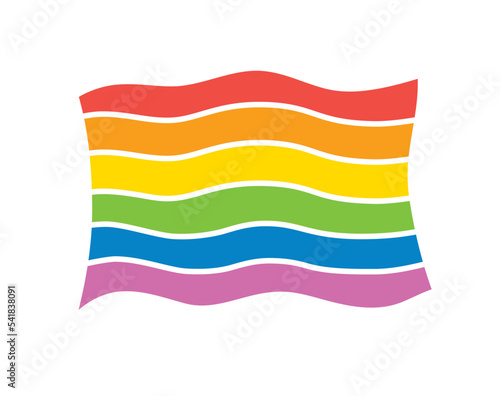 LGBT queer pride rainbow flag isolated flat vector icon
