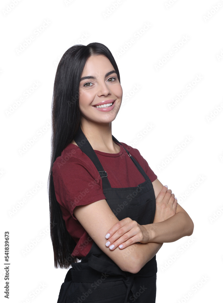Portrait of professional hairdresser on white background Portrait of professional hairdresser on white background