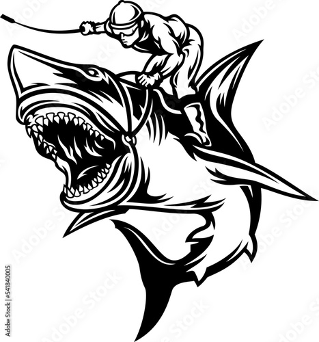 A Jockey Riding An Aggressive Shark