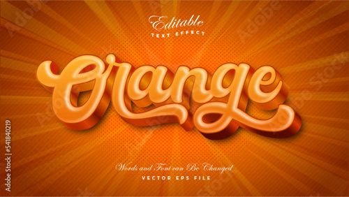 Realistic Orange 3D Bold Text Effect