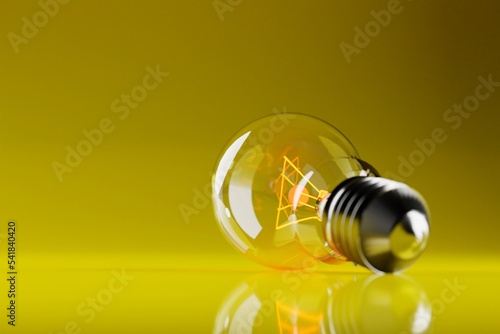 Light bulb over a dark background. The concept of electricity, light, dealing with the dark. Idea and concept. 3d render