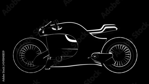 electric motorcycle drawing, concept bike, motorbike silhouette