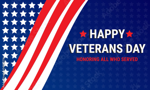 Veterans Day. Respect all those on duty. National American holiday event. November 11. Eps10 Vector