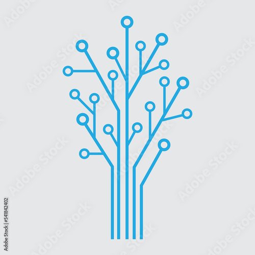 tech tree electrical circuit digital logo vector illustration.